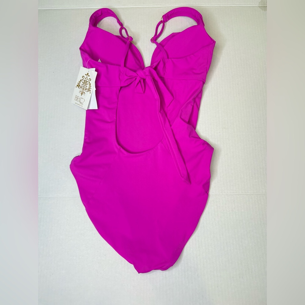 BECCA by Rebecca Virtue Color Code V Wire One Piece Swimsuit New With Tags Pink - Picture 4 of 12